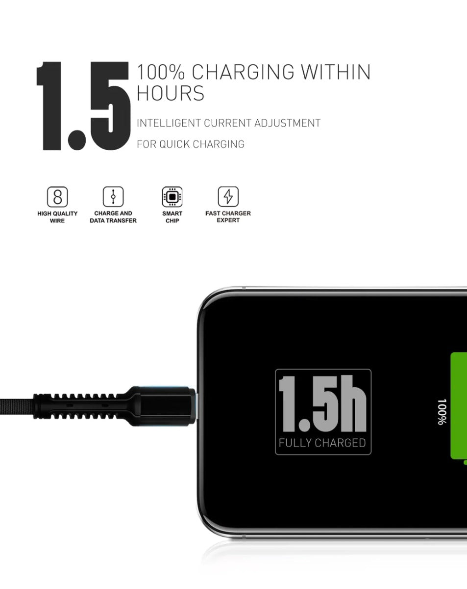 LDNIO LS63 USB-A to Lightning Non-MFI Fast Charging Data Cable — Gray, 3ft, 12W