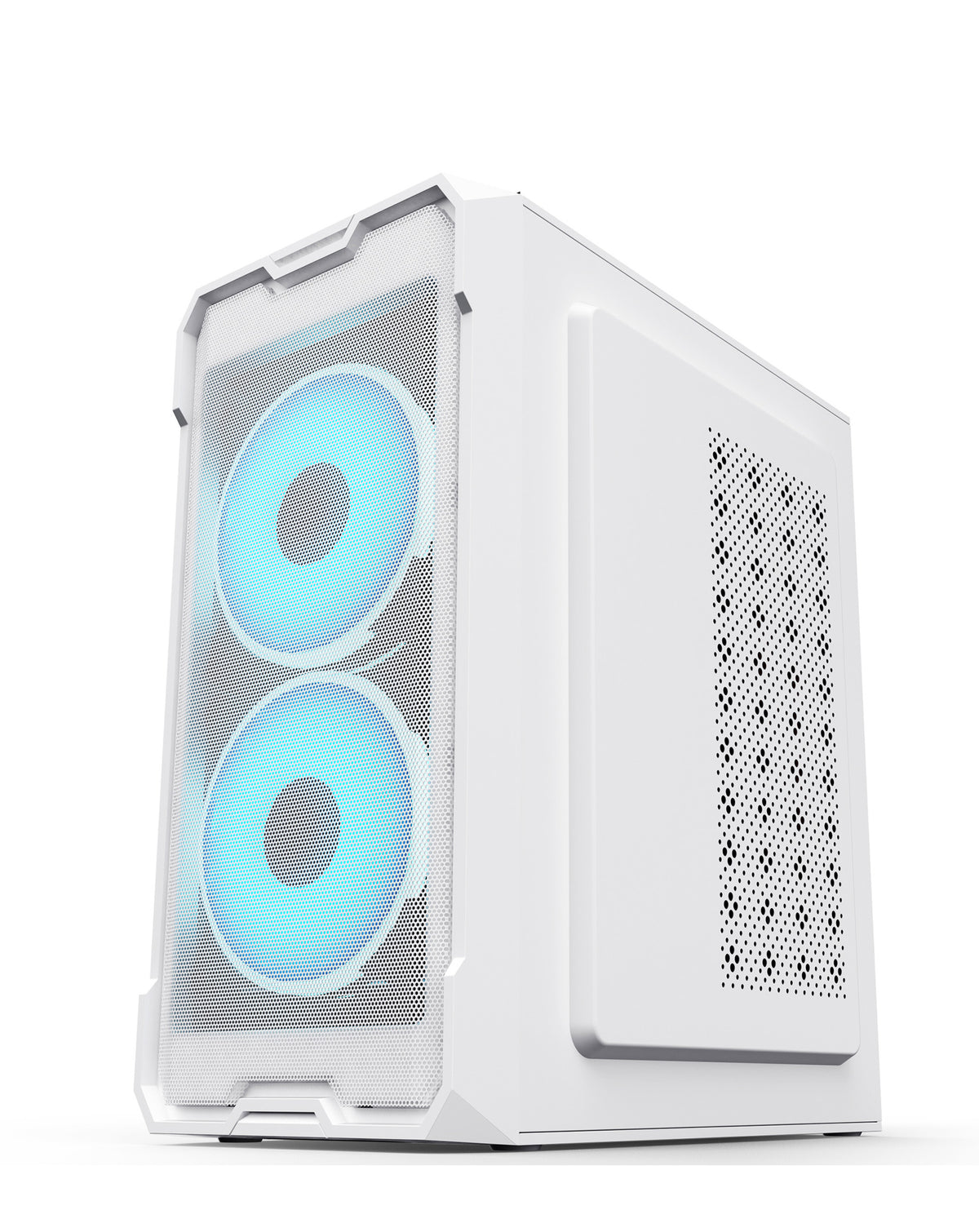 Custom Tower PC Case with 2 Cooling Fan — White, 305*170*350MM