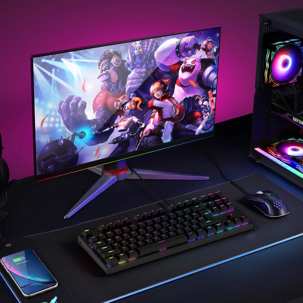 Mechanical Wired Full-Size 87 Key RGB Keyboard AK87