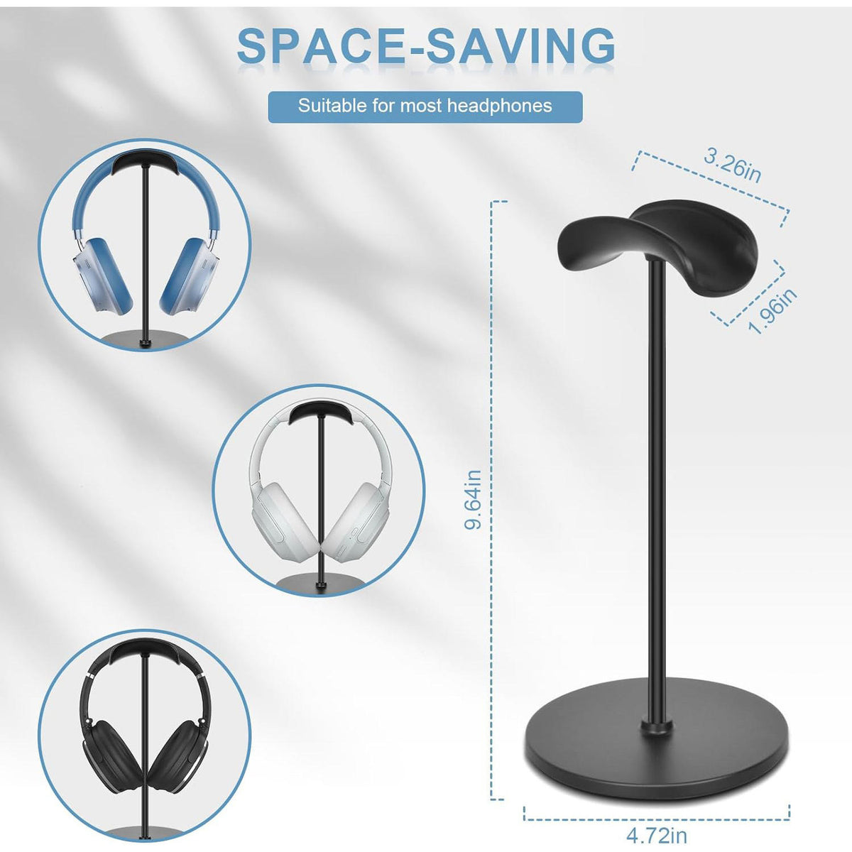 Holder Stand for Over Head Headphones — Black