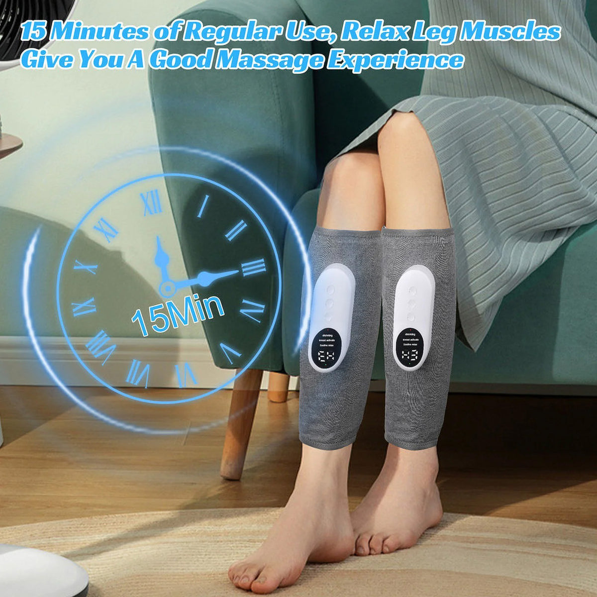 Rechargeable Multifunctional Heating Featured Leg Massager — 2 Piece Set