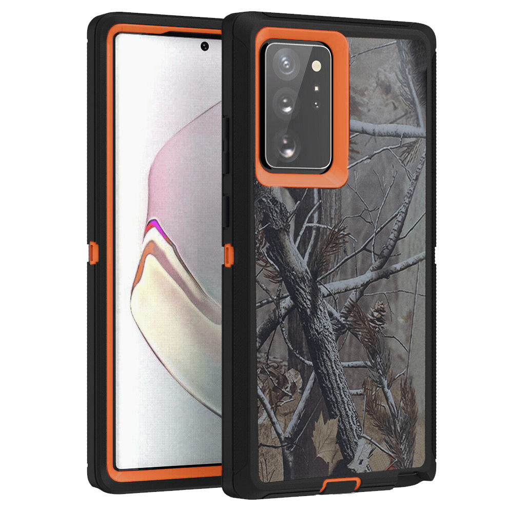 Heavy-Duty Shockproof Case for Galaxy Note 20 Ultra — Camo Orange