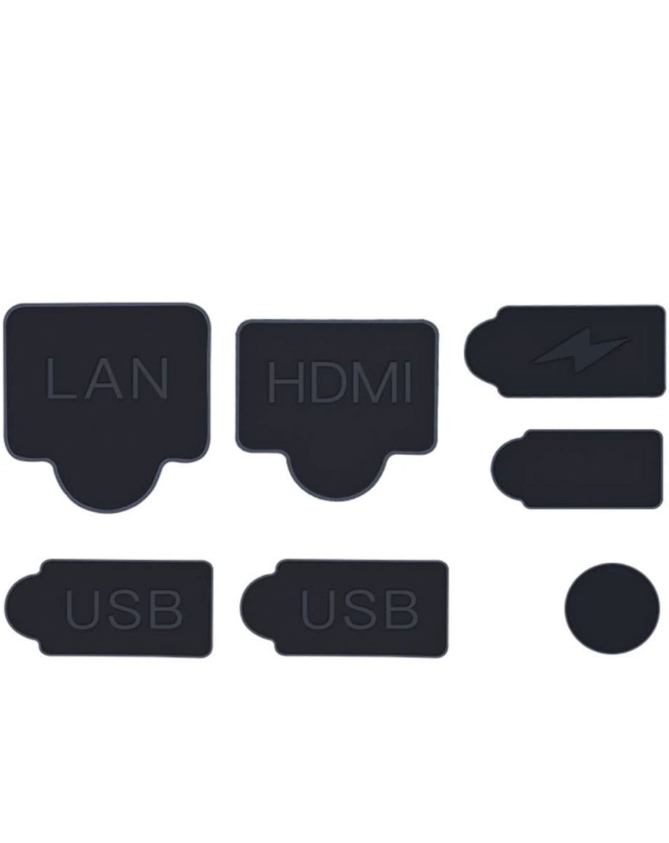 Dust Plug Set for PlayStation 5 — 7 Piece Set, Black