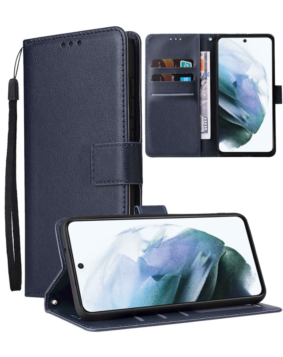 Wallet Leather Case for Moto Edge+ 2023 — Blue