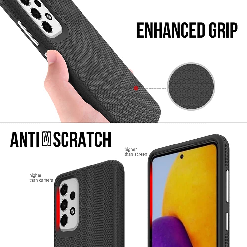 Heavy-Duty Shockproof Case for Galaxy A73 5G — Black