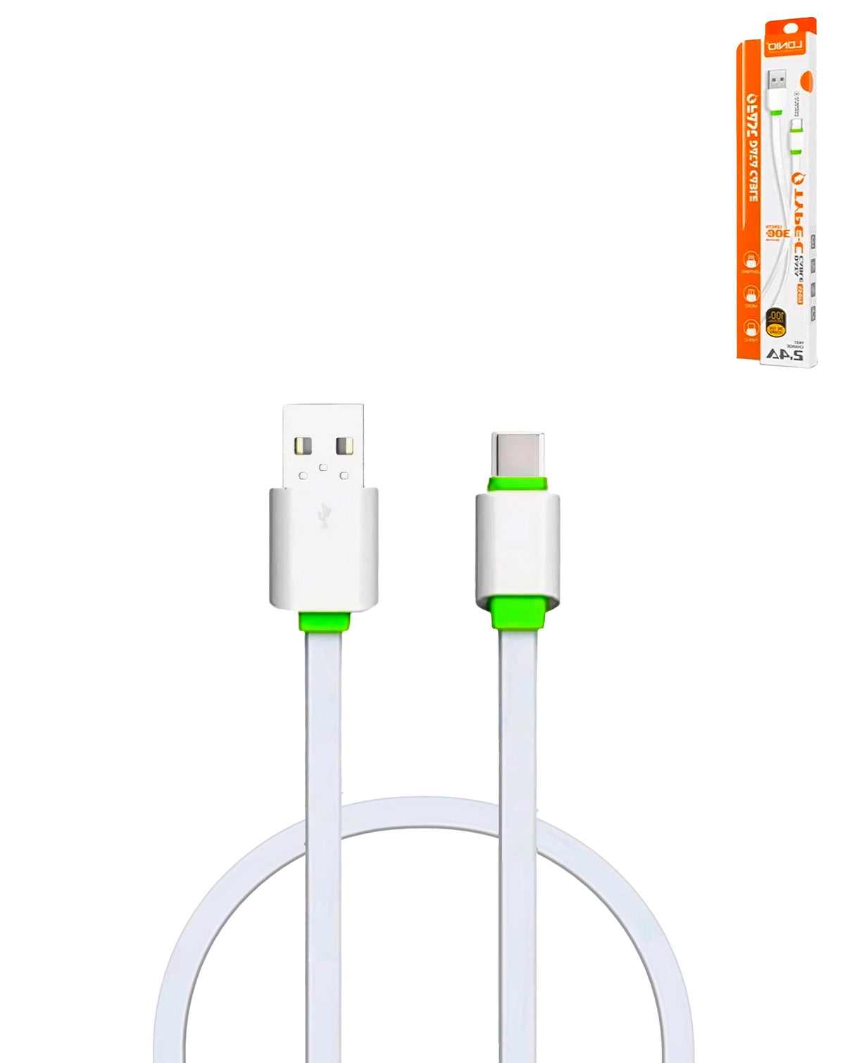 LDNIO XS073 USB-A to USB-C Charging Cable — 1ft, 12W