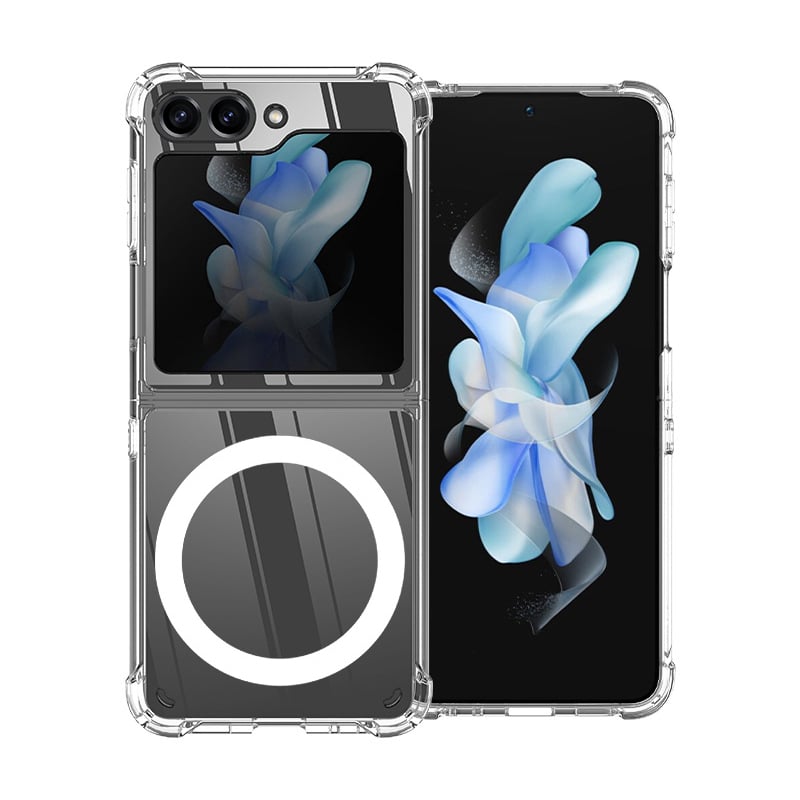 Crystal Clear Wireless-Charging Compatible Case for Galaxy Z Flip 5 — Clear