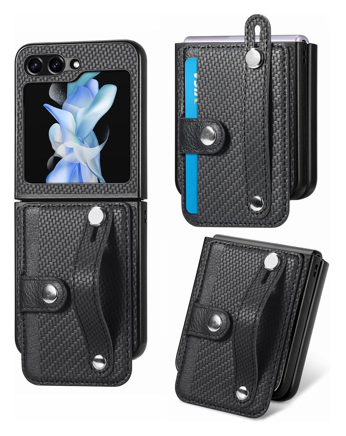 Wallet Case for Galaxy Z Flip 6 / Z Flip 7 FE — Black