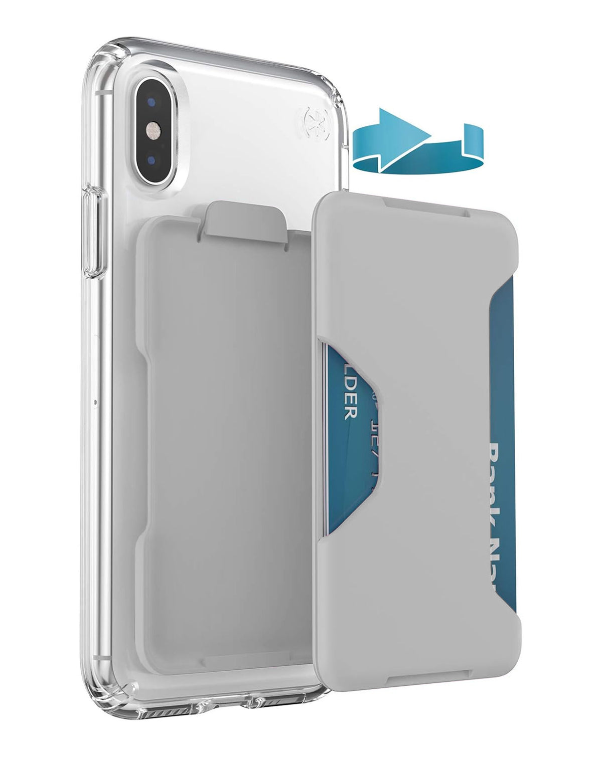 Speck- LootLock Stick-Wallet for Most Smartphones — Dolphin Gray