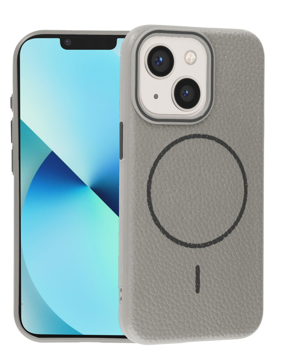 Magnetic Leather Case for iPhone 13 Mini — Tit Gray