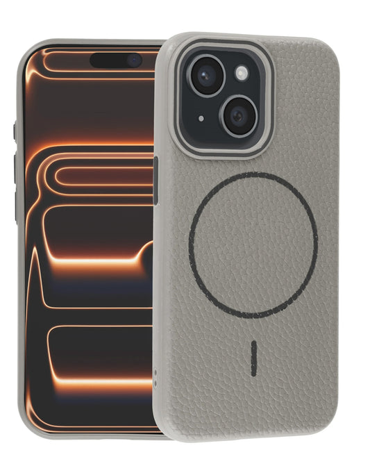 Magnetic Leather Case for iPhone 13 / 14 — Tit Gray