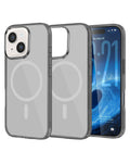 Magnetic Heavy-Duty Shockproof Crystal Clear Case for iPhone 14 — Gray