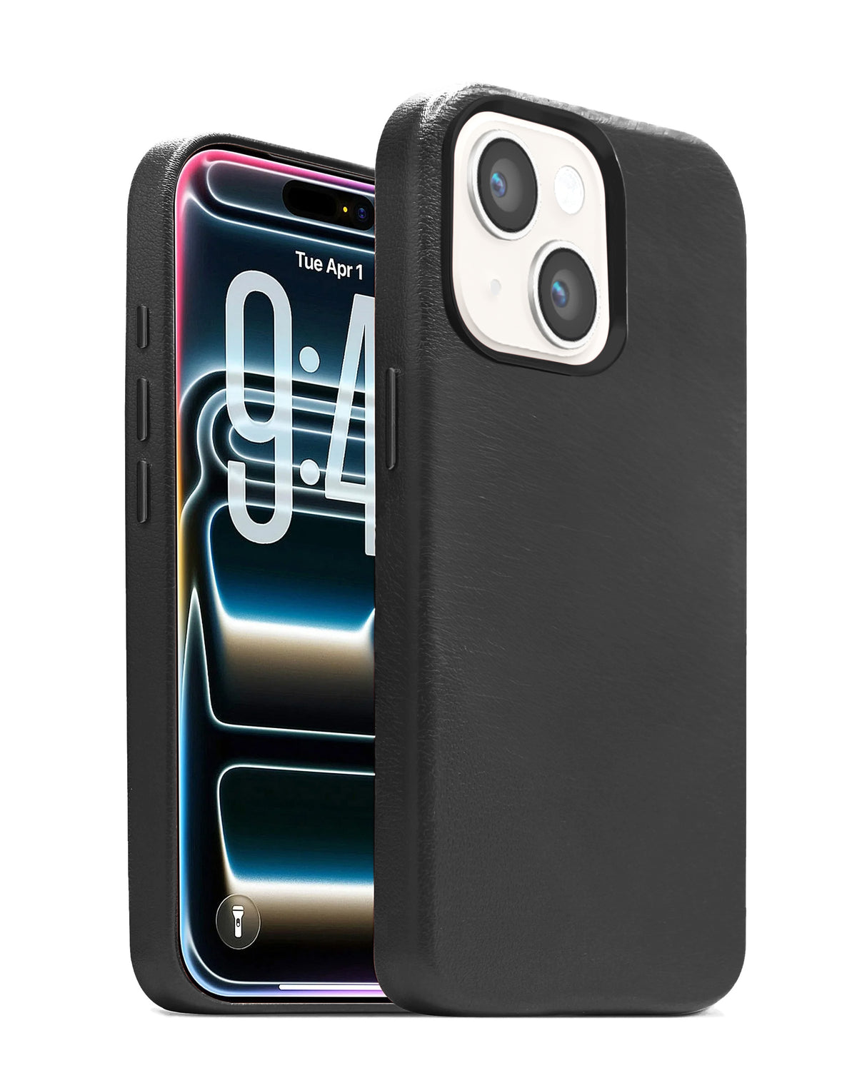 Leather Case for iPhone 13 / 14 / 16e / 17e — Black