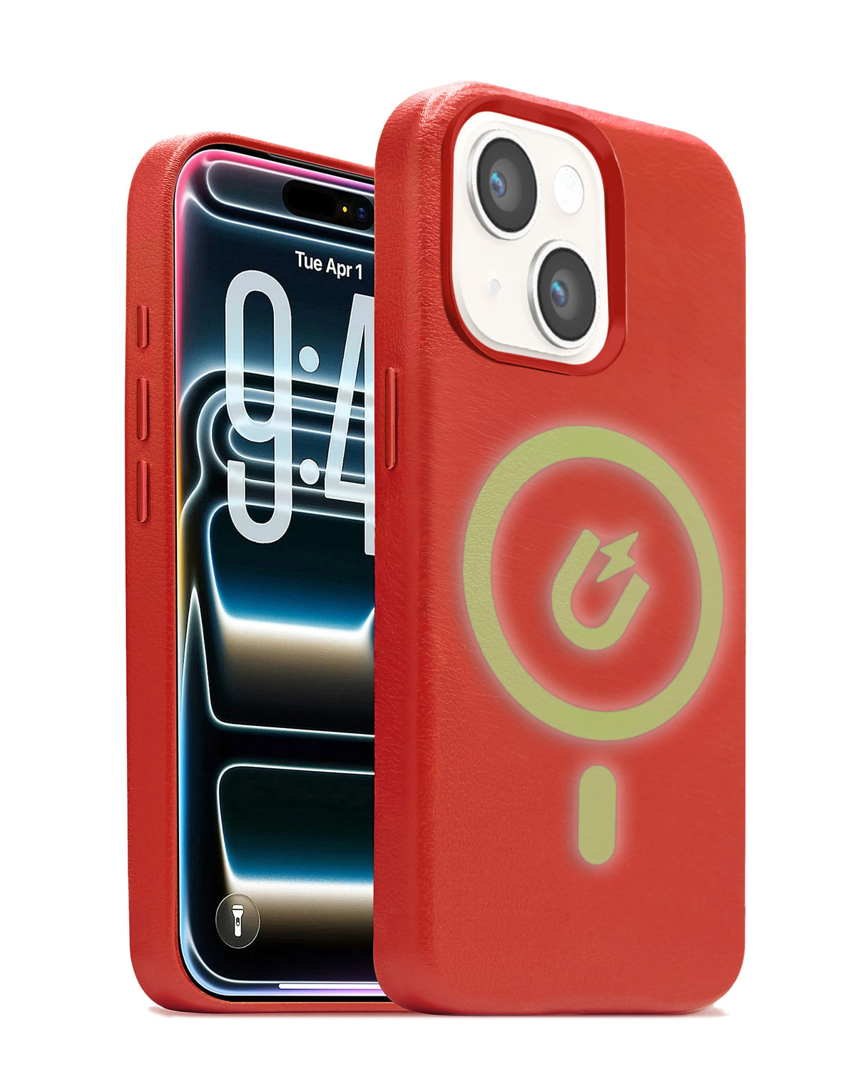 Leather Case for iPhone 13 / 14 / 16e / 17e — Red