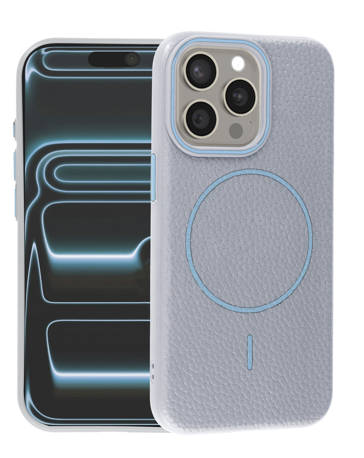 Magnetic Leather Case for iPhone 14 Pro Max — Wayne Blue