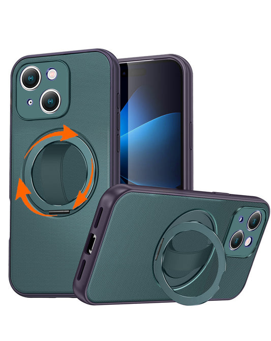 Heavy-Duty Shockproof Kickstand Full-Body Case for iPhone 17E / 16E / 15 / 14 / 13 — Green