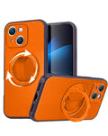 Heavy-Duty Shockproof Kickstand Full-Body Case for iPhone 17E / 16E / 15 / 14 / 13 — Orange