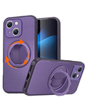 Heavy-Duty Shockproof Kickstand Full-Body Case for iPhone 17E / 16E / 15 / 14 / 13 — Purple