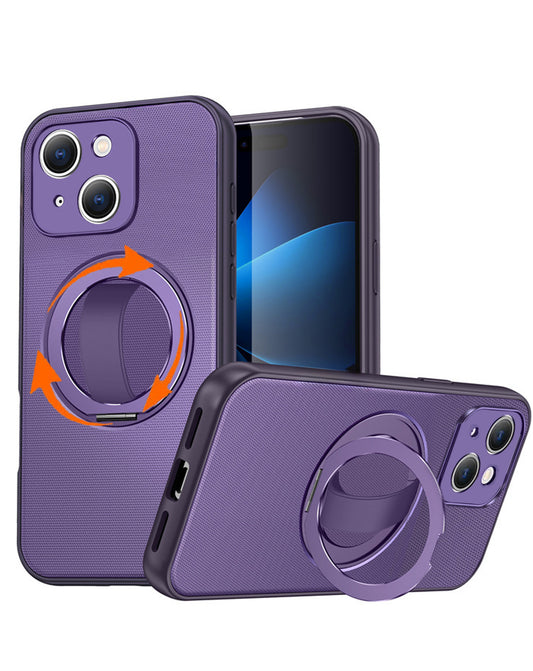 Heavy-Duty Shockproof Kickstand Full-Body Case for iPhone 17E / 16E / 15 / 14 / 13 — Purple