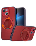 Heavy-Duty Shockproof Kickstand Full-Body Case for iPhone 17E / 16E / 15 / 14 / 13 — Red