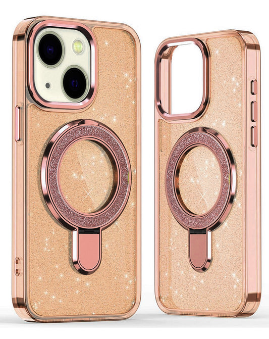 Kickstand Glitter Case for iPhone 17E / 16E / 15 / 14 / 13 — Gold
