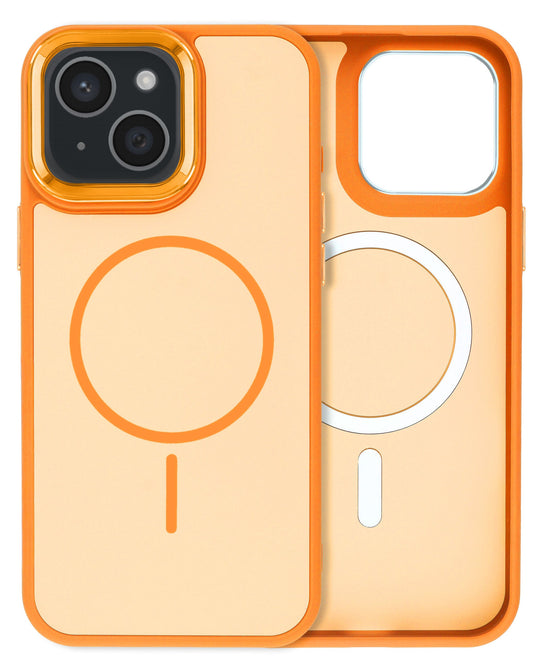 MagSafe Heavy-Duty Shockproof Case for iPhone 15 — Orange