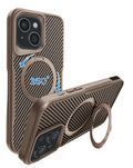 Magnetic Kickstand Full-Body Case for iPhone 17E / 16E / 15 / 14 / 13 — Gold