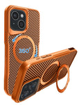 Magnetic Kickstand Full-Body Case for iPhone 17E / 16E / 15 / 14 / 13 — Orange