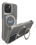 Magnetic Kickstand Full-Body Case for iPhone 17E / 16E / 15 / 14 / 13 — Silver