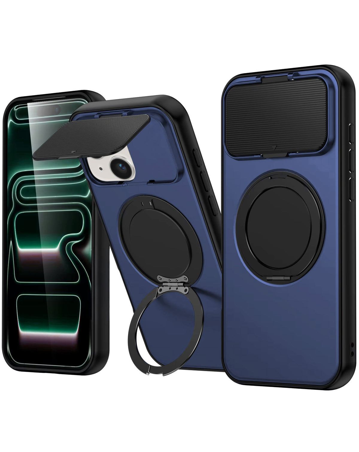 MagSafe Kickstand Case for iPhone 14 Plus / 15 Plus — Navy Blue