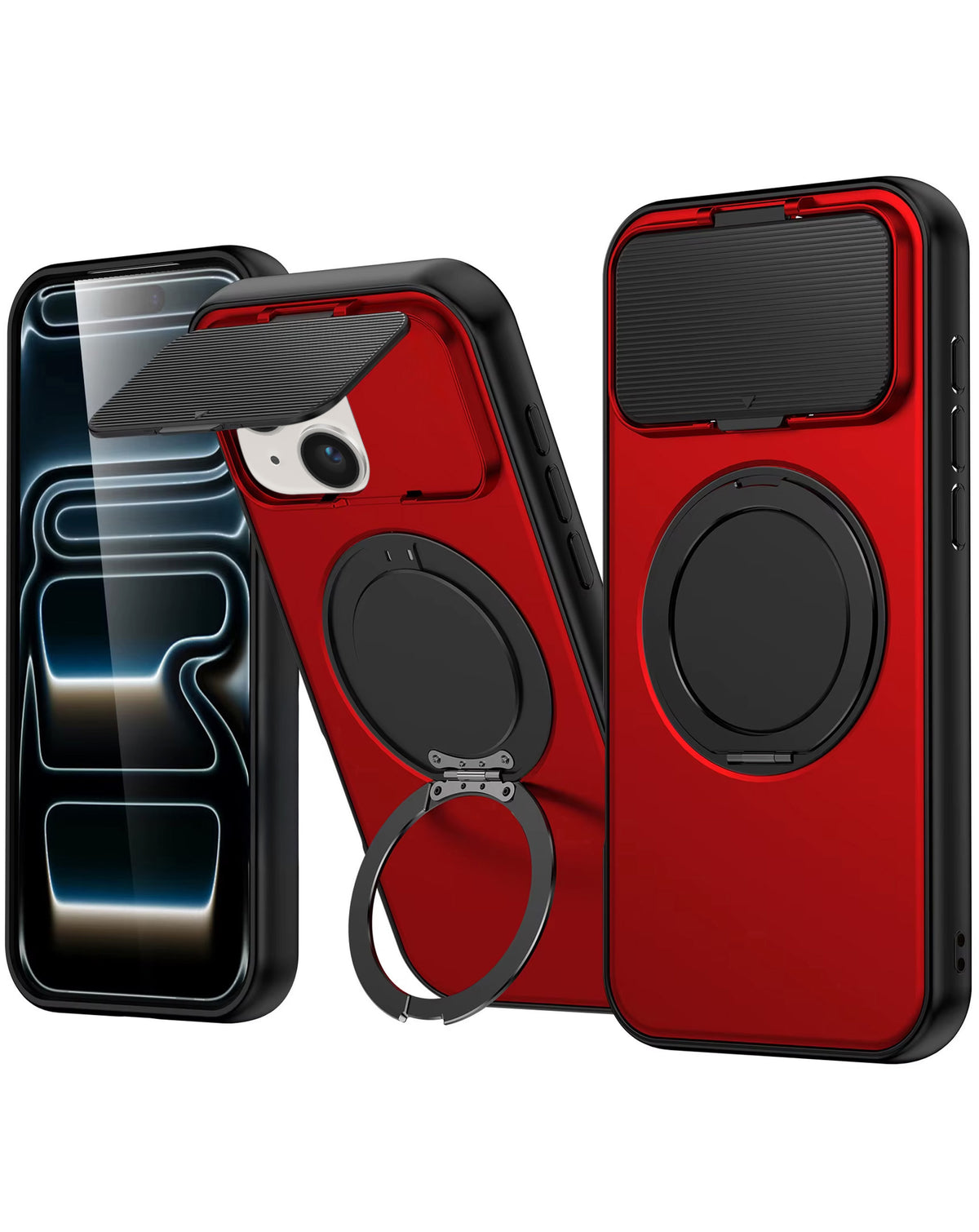 MagSafe Kickstand Case for iPhone 14 Plus / 15 Plus — Red