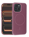 Magnetic Leather Case for iPhone 14 Plus / 15 Plus — Sunset Purple