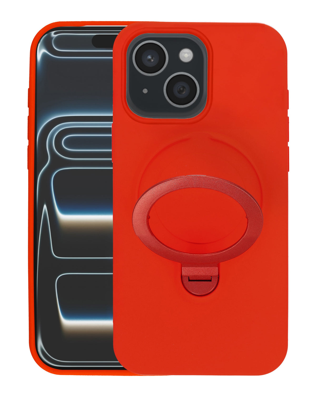Magnetic Kickstand Case for iPhone 14 Plus / 15 Plus — Red