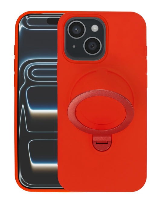 Magnetic Kickstand Case for iPhone 14 Plus / 15 Plus — Red