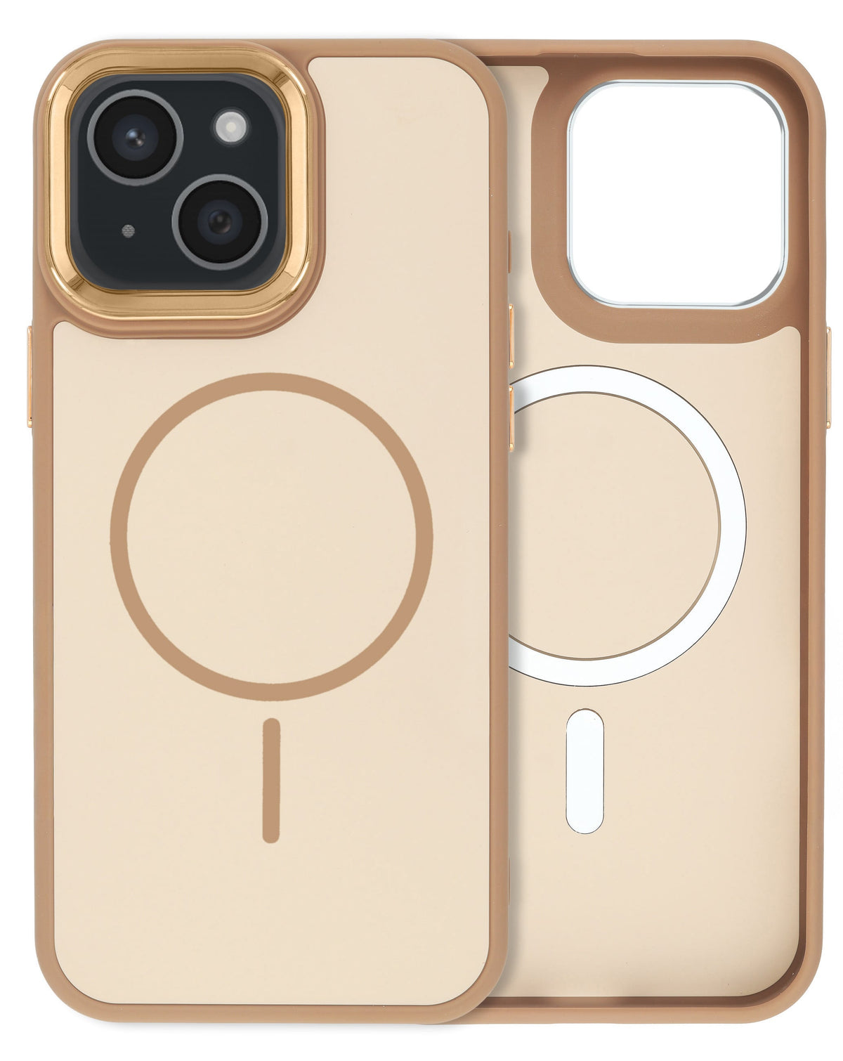 MagSafe Heavy-Duty Shockproof Case for iPhone 14 Plus / 15 Plus — Brown