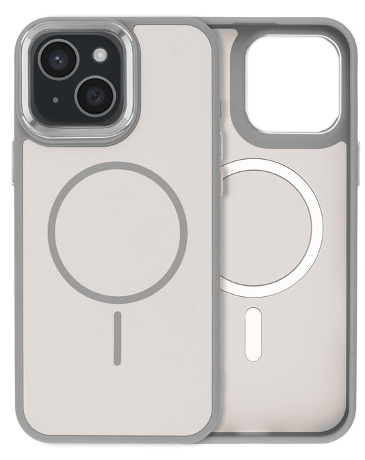MagSafe Heavy-Duty Shockproof Case for iPhone 14 Plus / 15 Plus — Gray