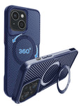 Magnetic Kickstand Full-Body Case for iPhone 15 Plus / 14 Plus — Navy