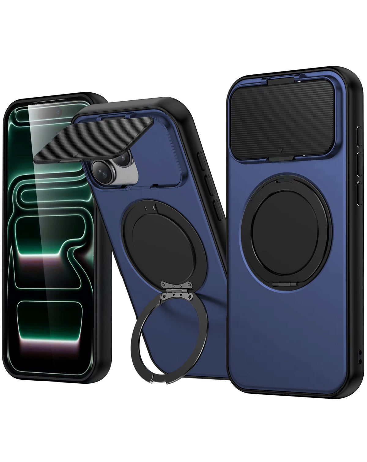 MagSafe Kickstand Case for iPhone 15 Pro Max — Navy Blue