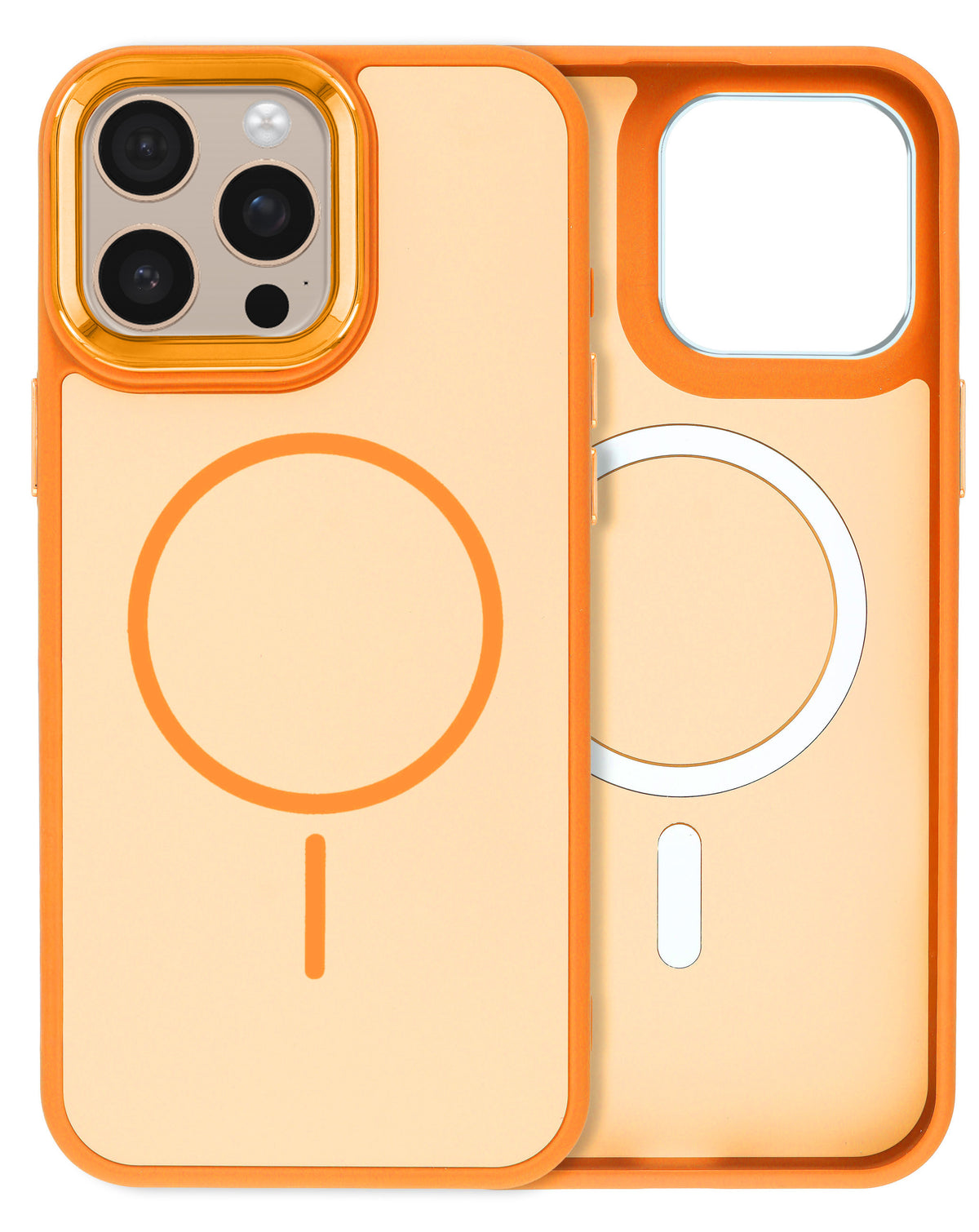 MagSafe Heavy-Duty Shockproof Case for iPhone 15 Pro Max — Orange
