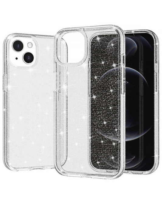 Crystal Clear Glitter Case for iPhone 14 Plus / 15 Plus Ultra — Clear