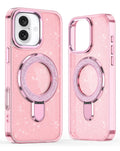 Kickstand Glitter Case for iPhone 16 — Pink
