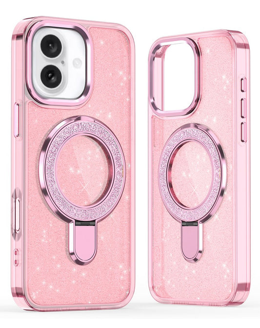 Kickstand Glitter Case for iPhone 16 — Pink