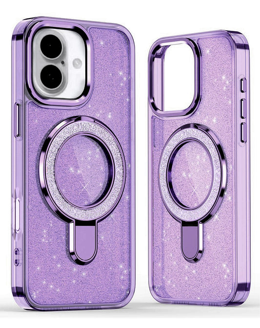Kickstand Glitter Case for iPhone 16 — Purple