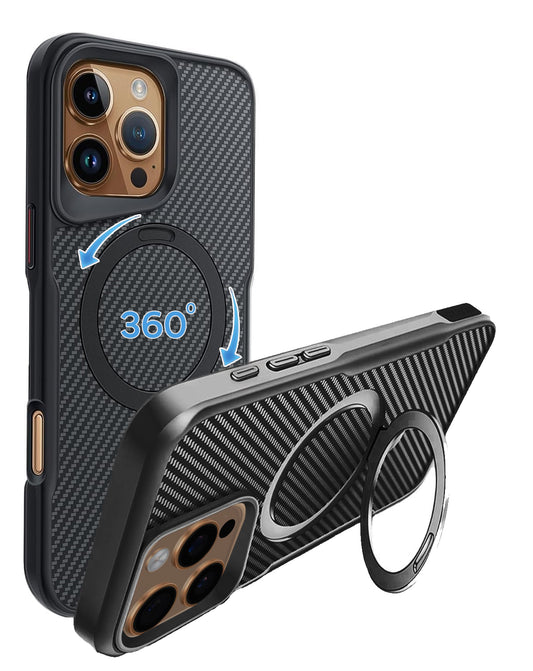 Magnetic Kickstand Full-Body Case for iPhone 16 Pro — Black