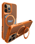Magnetic Kickstand Full-Body Case for iPhone 16 Pro — Orange