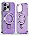 Kickstand Glitter Case for iPhone 16 Pro Max — Purple