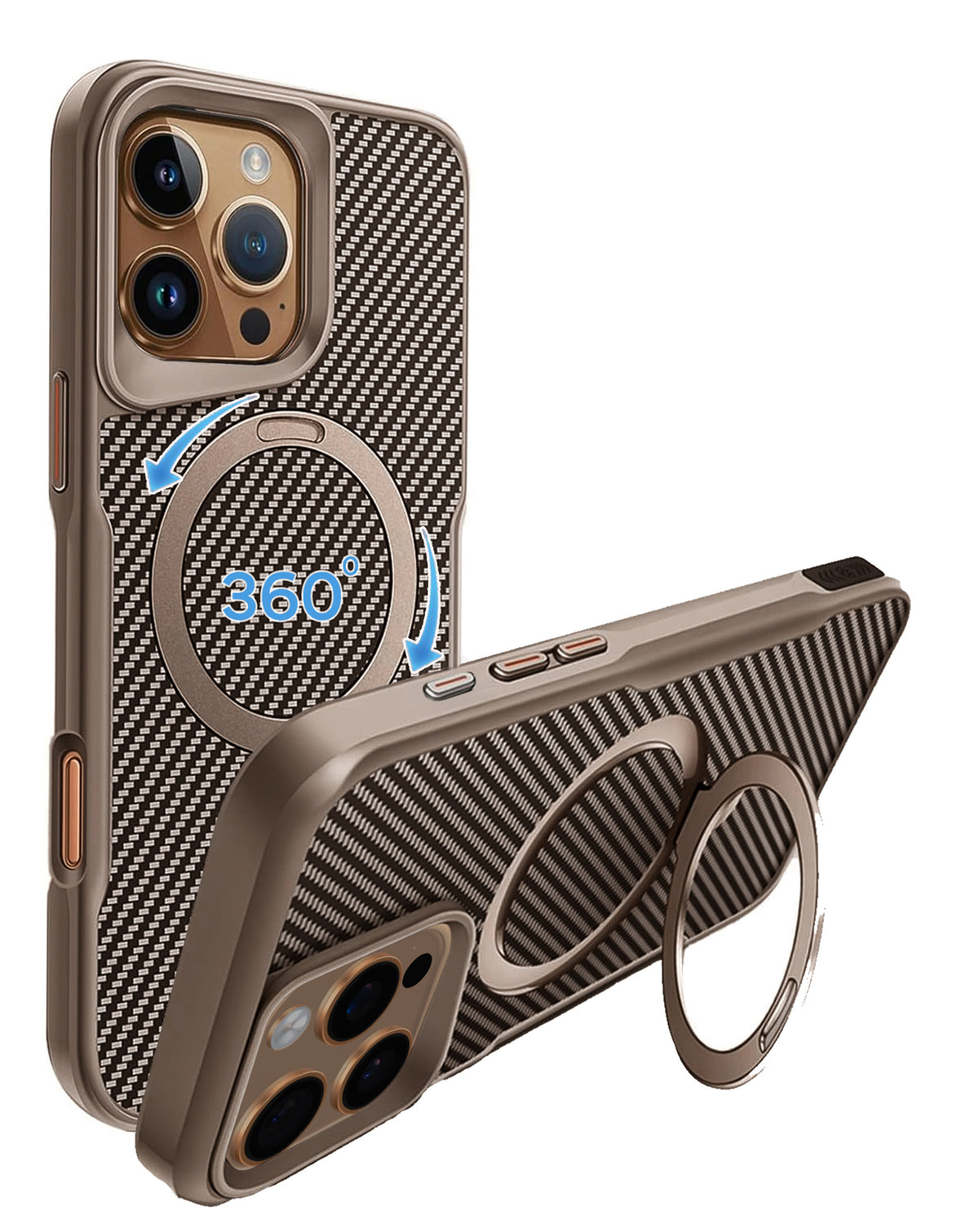 Magnetic Kickstand Full-Body Case for iPhone 16 Pro Max — Gold