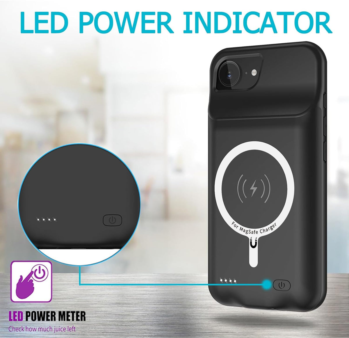 Slim Charging Case with Msafe Charging for iPhone 16e / 17e — 7000 mAh