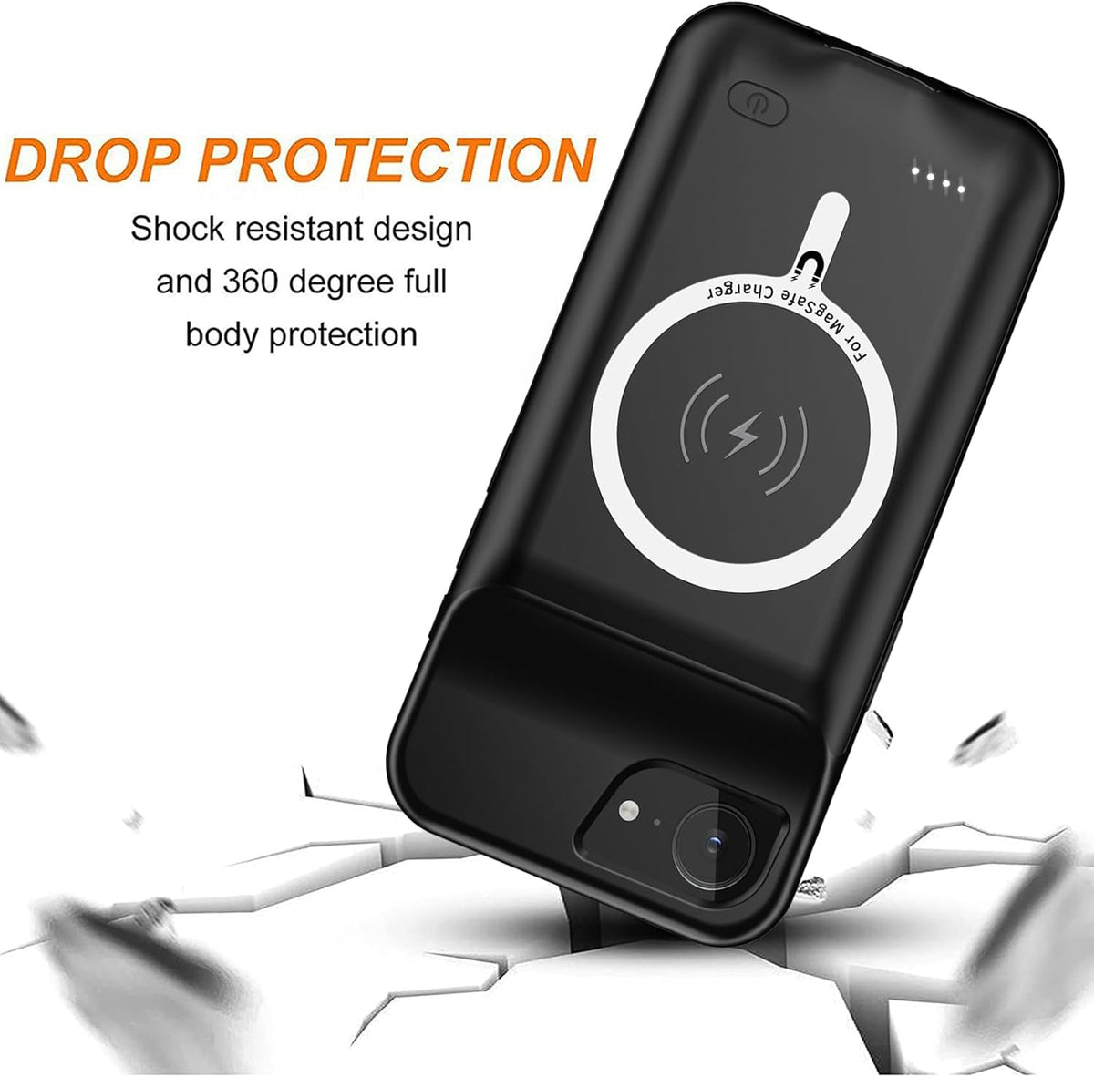 Slim Charging Case with Msafe Charging for iPhone 16e / 17e — 7000 mAh