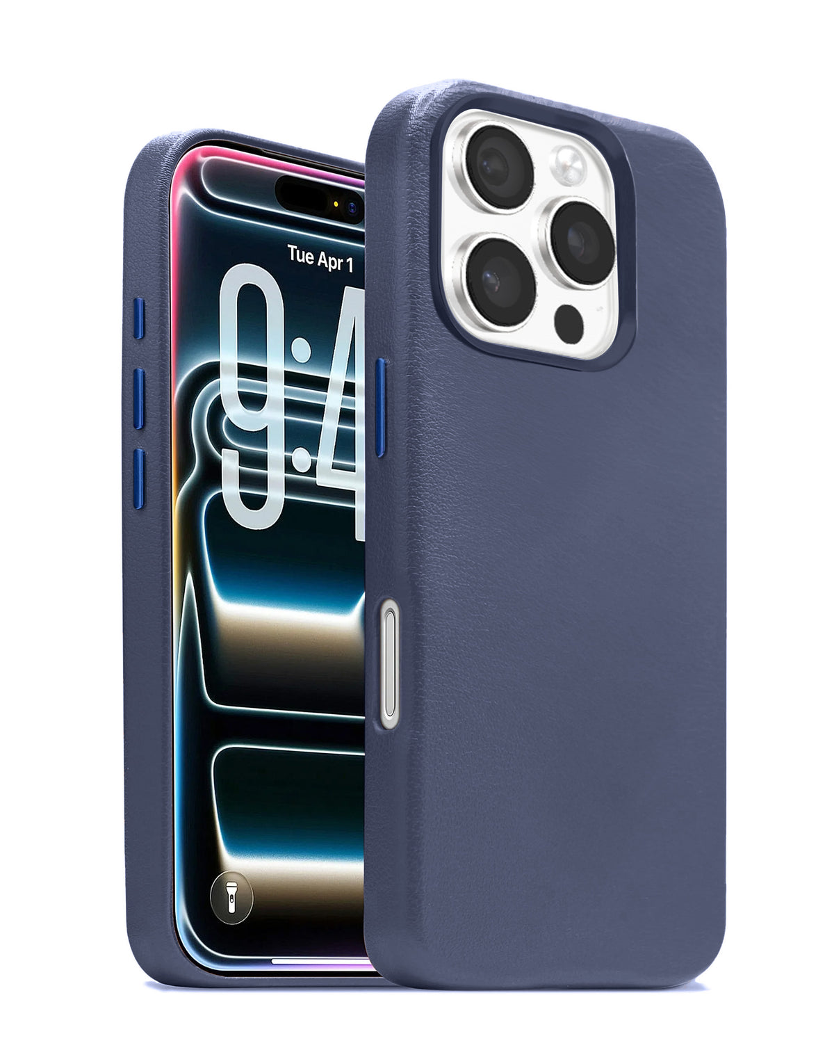 Leather Case for iPhone 16 Pro Max — Navy Blue